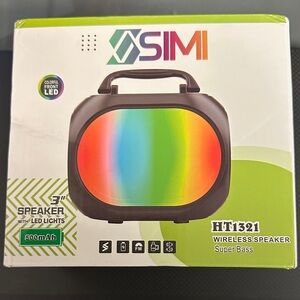 HT1321 Wireless Speaker with LED Lights - Black